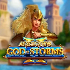 Age Of The Gods: God Of Storms 2 online game logo by Playtech on x3betscasino.com