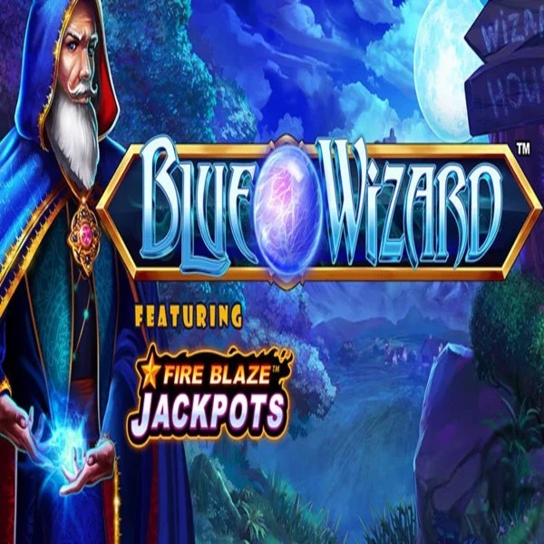 Blue Wizard Fire Blaze Jackpots by Rarestone Gaming, showcased at x3betscasino.com – game logo