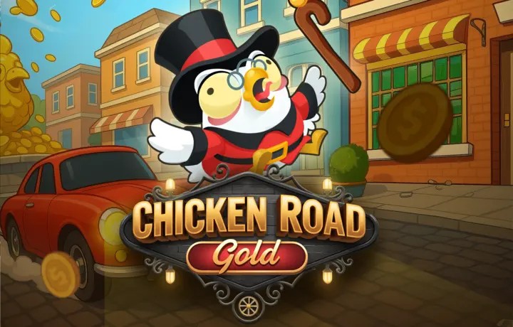Chicken Road Gold slot visual from InOut available on x3betscasino.com